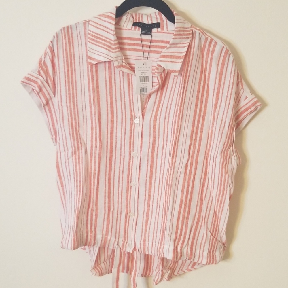 Sanctuary Tie-Front Button Down Shirt